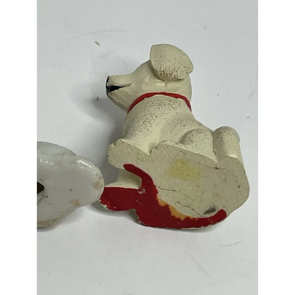 3 Minature Sleepy Hound Dog Puppy Basket Figure 2 Porcelain And 1 Resin Dog Love